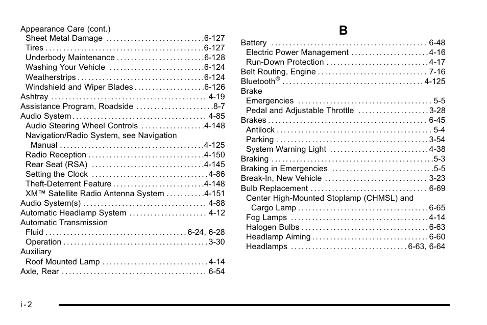 Index_b | GMC 2010 Sierra User Manual | Page 644 / 658