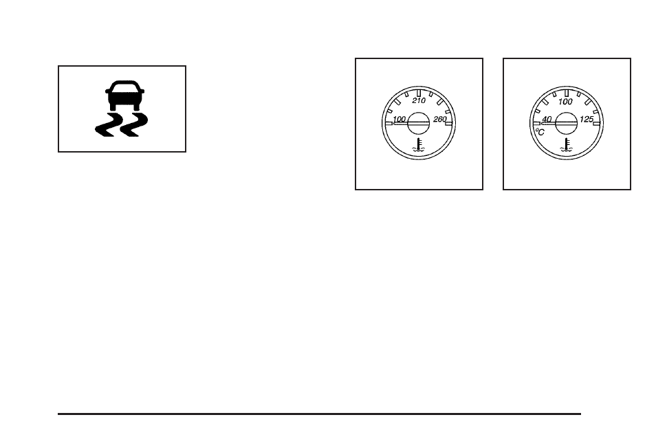 Stabilitrak® indicator light, Engine coolant temperature gage, Stabilitrak | Indicator light -33, Engine coolant temperature gage -33, Indicator light | GMC 2009 Savana User Manual | Page 151 / 406