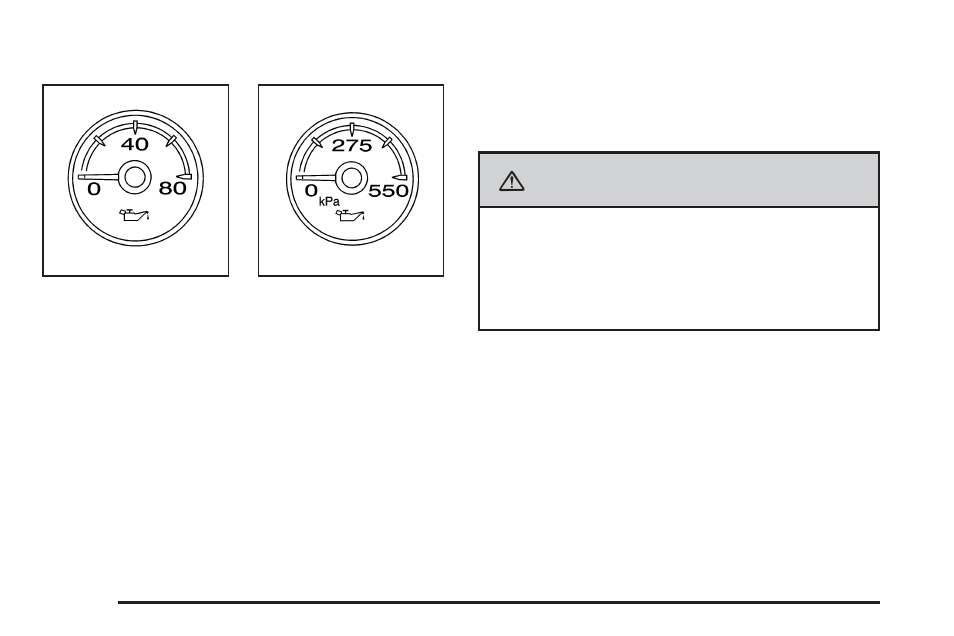 Oil pressure gage, Oil pressure gage -48, Caution | GMC 2009 Sierra User Manual | Page 184 / 478