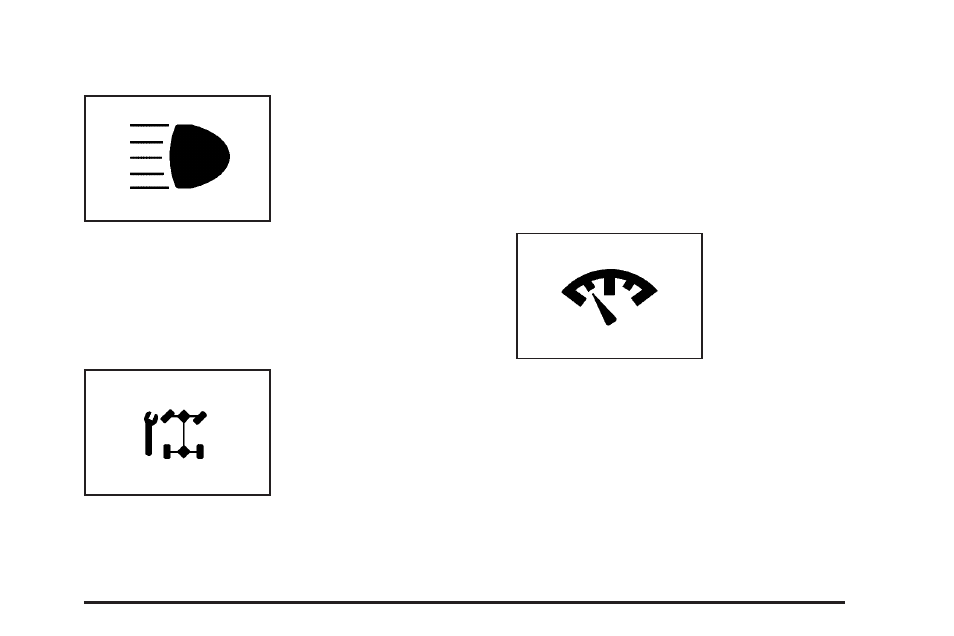 Highbeam on light, Service four-wheel drive warning light, Check gages warning light | GMC 2008 Envoy User Manual | Page 181 / 468