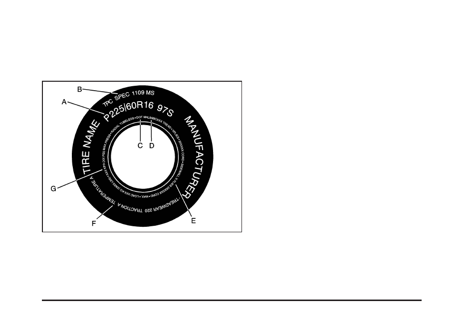 Tire sidewall labeling, Tire sidewall labeling -49 | GMC 2008 Acadia User Manual | Page 363 / 472