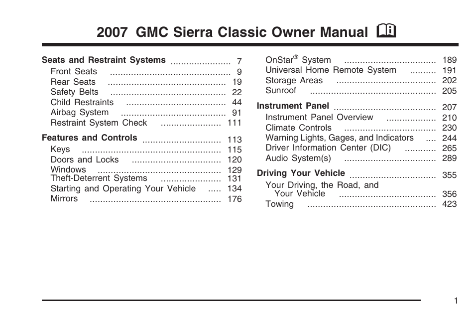 GMC 2007 Sierra User Manual | 674 pages