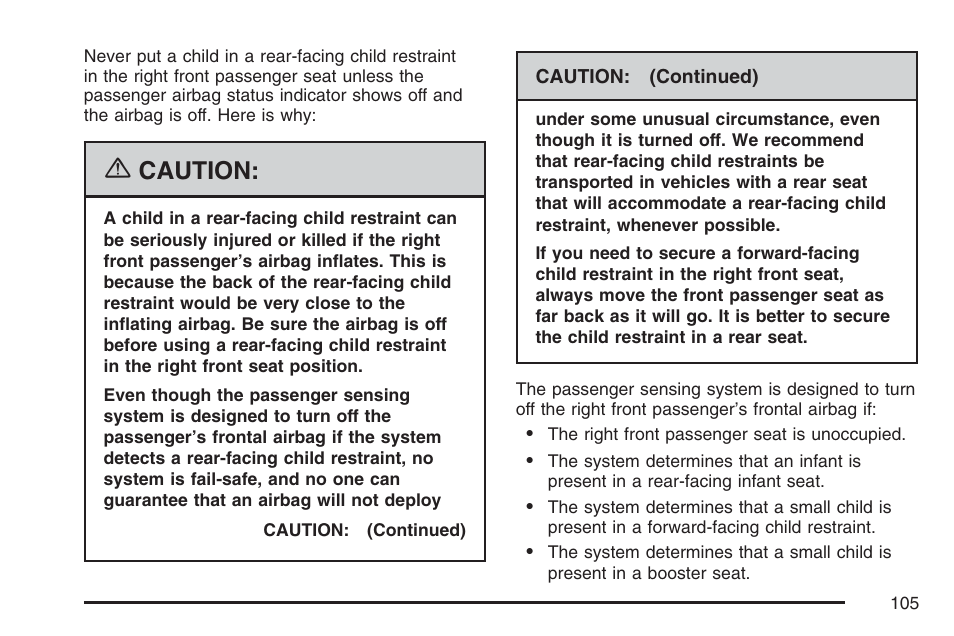 Caution | GMC 2007 Sierra User Manual | Page 105 / 674