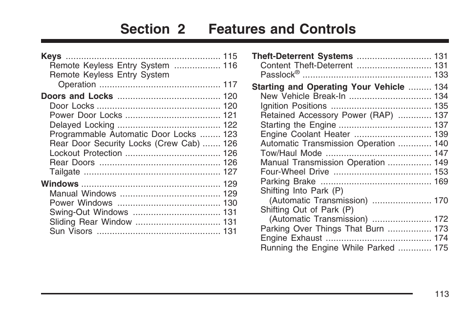 Features and controls | GMC 2007 Sierra User Manual | Page 113 / 674