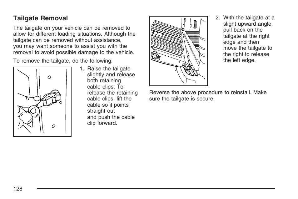 Tailgate removal | GMC 2007 Sierra User Manual | Page 128 / 674