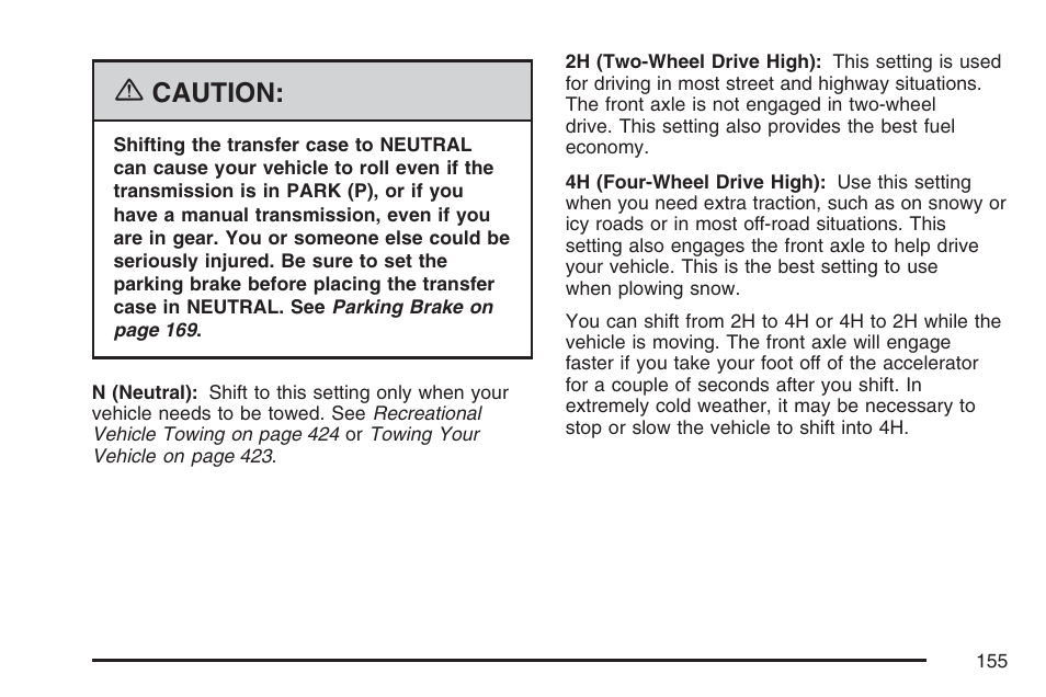 Caution | GMC 2007 Sierra User Manual | Page 155 / 674