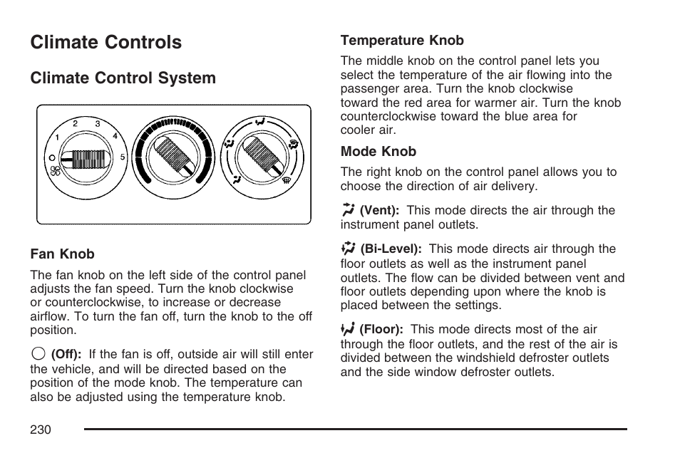 Climate controls, Climate control system, Climate control | System | GMC 2007 Sierra User Manual | Page 230 / 674