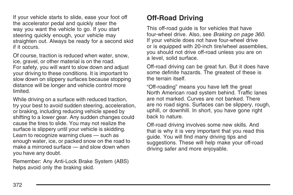 Off-road driving | GMC 2007 Sierra User Manual | Page 372 / 674