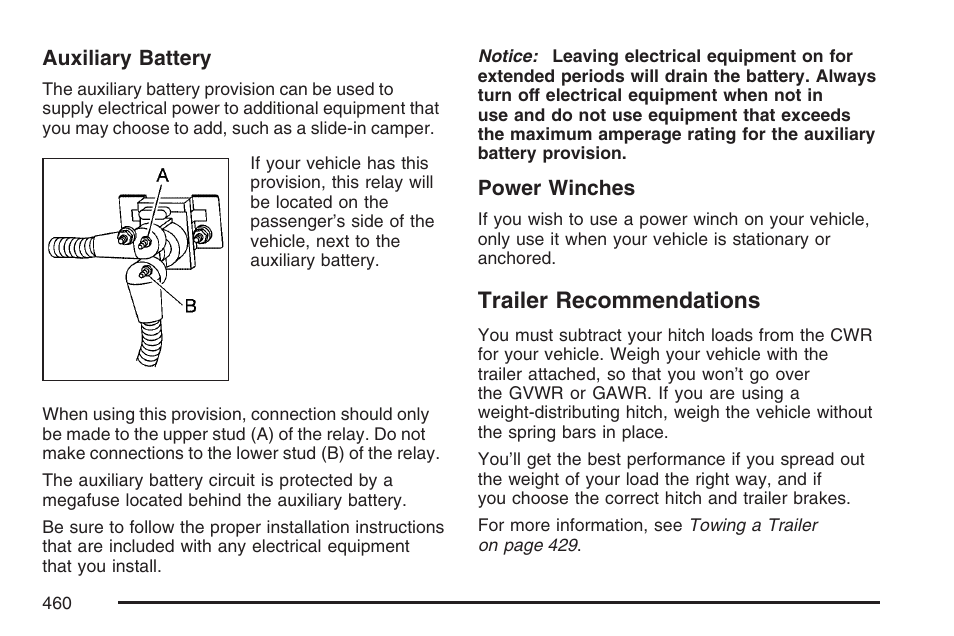 Trailer recommendations | GMC 2007 Sierra User Manual | Page 460 / 674