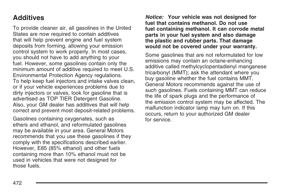 Additives | GMC 2007 Sierra User Manual | Page 472 / 674