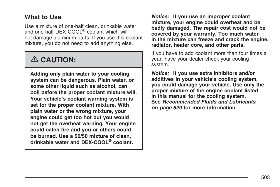 Caution | GMC 2007 Sierra User Manual | Page 503 / 674