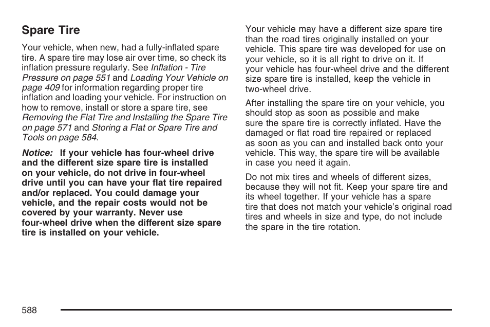 Spare tire | GMC 2007 Sierra User Manual | Page 588 / 674