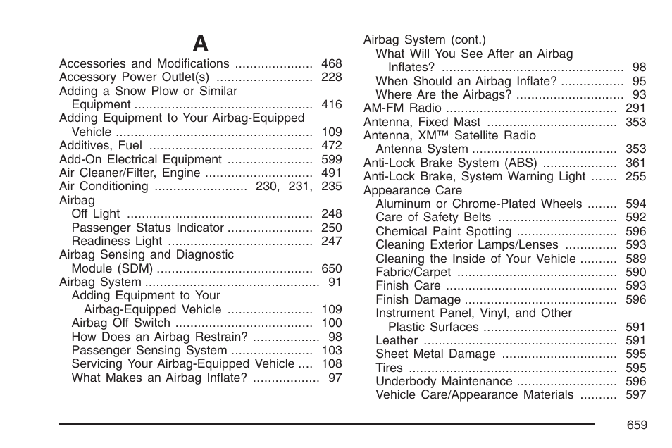 Index | GMC 2007 Sierra User Manual | Page 659 / 674