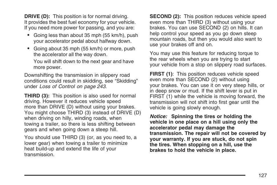 GMC 2007 Savana User Manual | Page 127 / 452