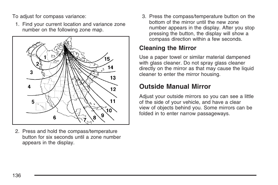 Outside manual mirror | GMC 2007 Savana User Manual | Page 136 / 452