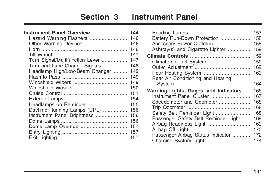 Instrument panel | GMC 2007 Savana User Manual | Page 141 / 452