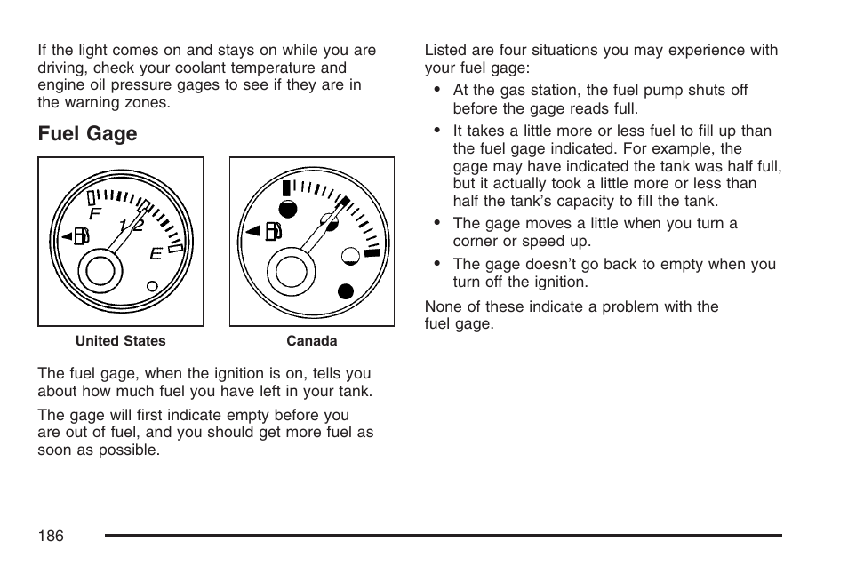 Fuel gage | GMC 2007 Savana User Manual | Page 186 / 452