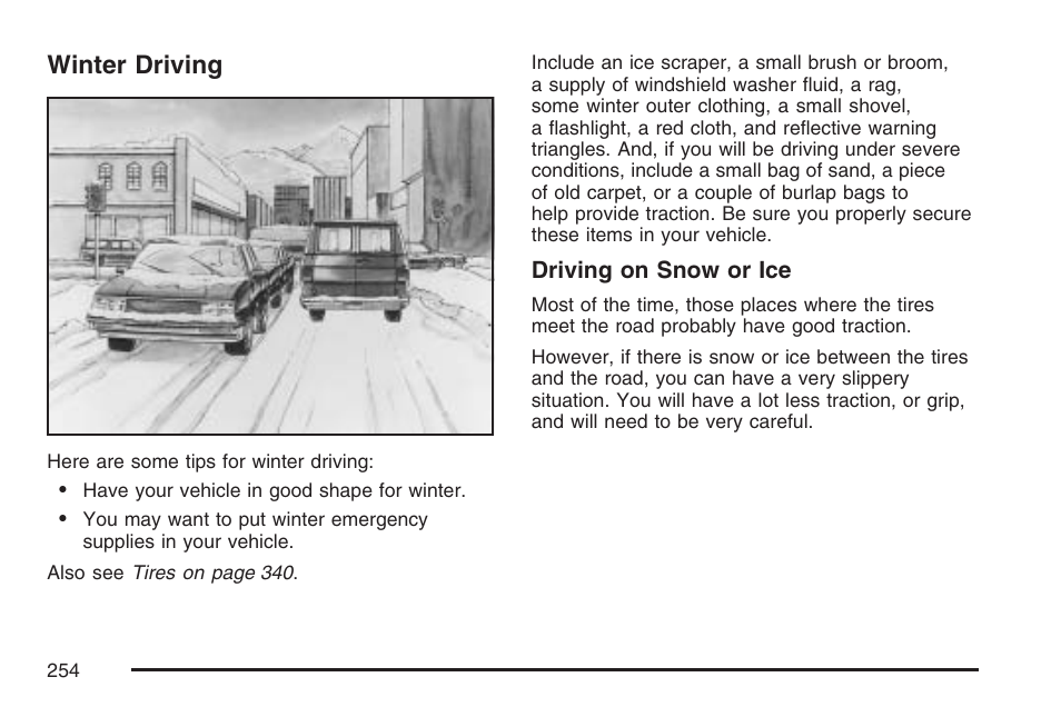 Winter driving | GMC 2007 Savana User Manual | Page 254 / 452