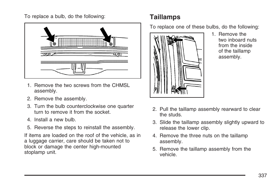 Taillamps | GMC 2007 Savana User Manual | Page 337 / 452