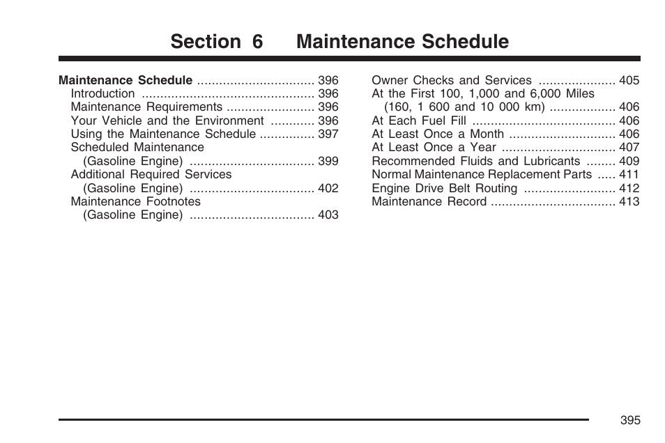 Maintenance schedule | GMC 2007 Savana User Manual | Page 395 / 452