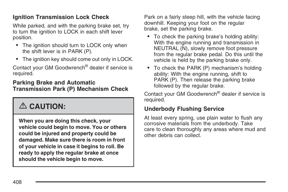Caution | GMC 2007 Savana User Manual | Page 408 / 452