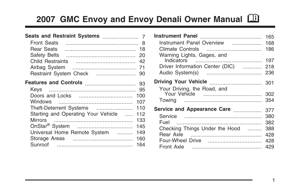 GMC 2007 Envoy User Manual | 562 pages