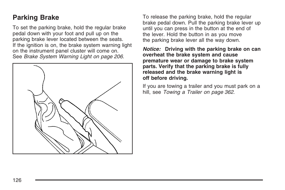 Parking brake | GMC 2007 Envoy User Manual | Page 126 / 562