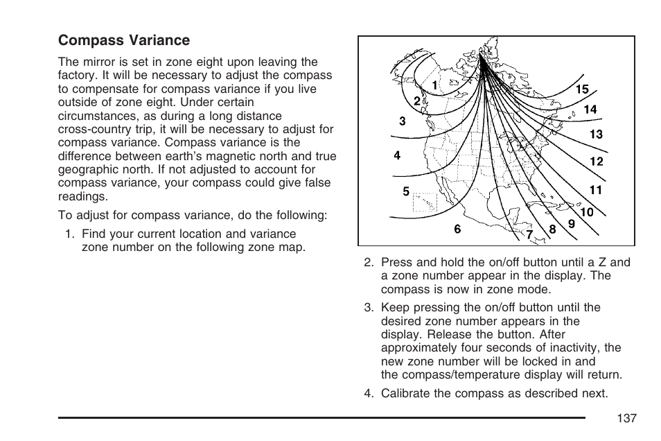 Compass variance | GMC 2007 Envoy User Manual | Page 137 / 562