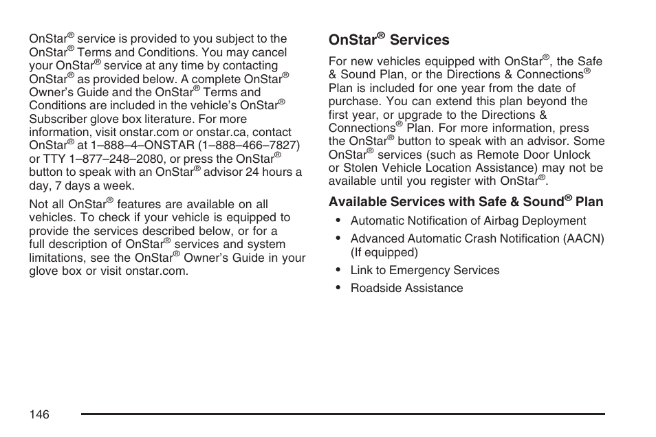 Onstar, Services | GMC 2007 Envoy User Manual | Page 146 / 562