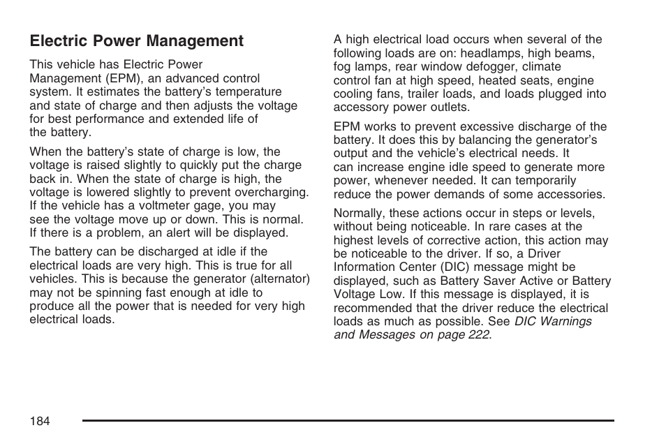 Electric power management | GMC 2007 Envoy User Manual | Page 184 / 562