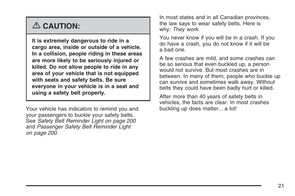 Caution | GMC 2007 Envoy User Manual | Page 21 / 562