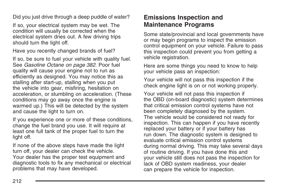 Emissions inspection and maintenance programs | GMC 2007 Envoy User Manual | Page 212 / 562