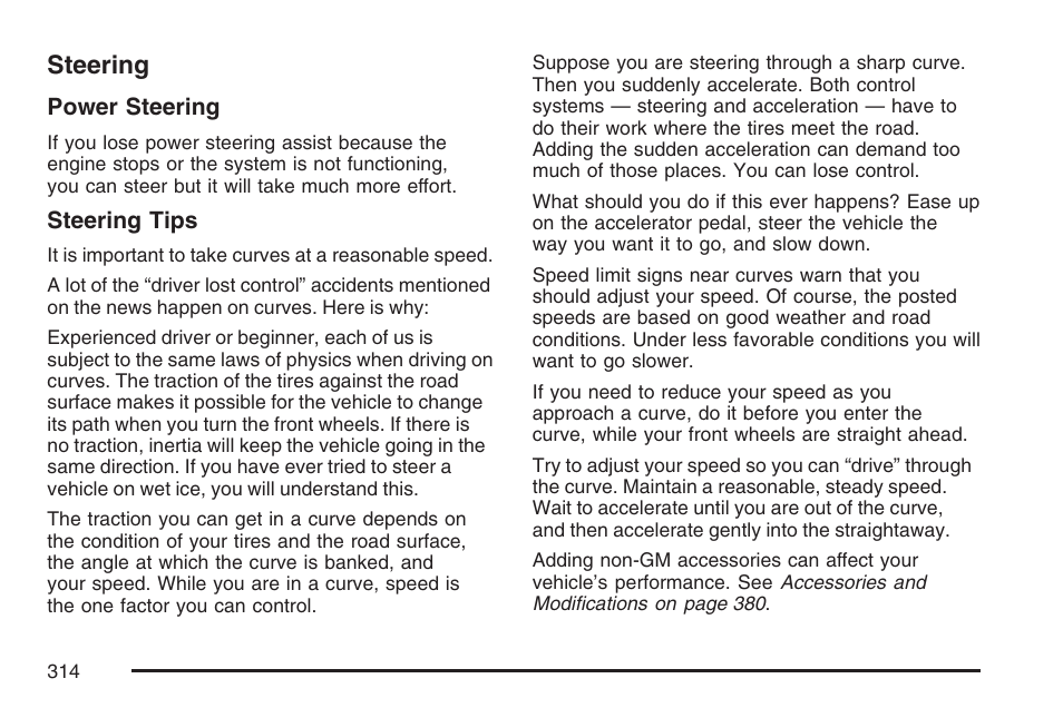 Steering | GMC 2007 Envoy User Manual | Page 314 / 562