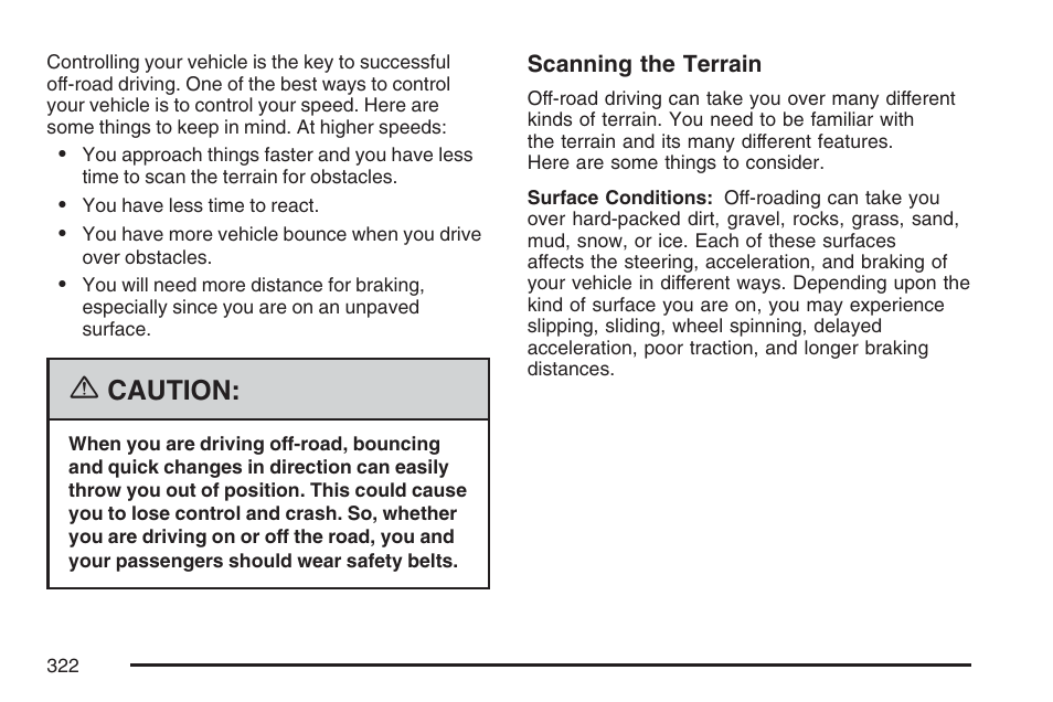 Caution | GMC 2007 Envoy User Manual | Page 322 / 562