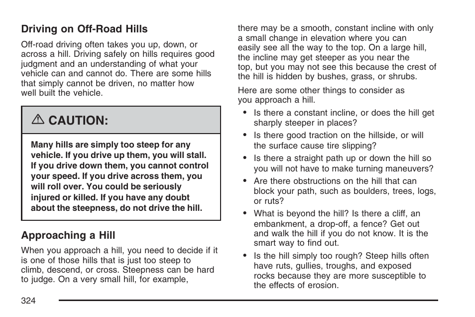 Caution | GMC 2007 Envoy User Manual | Page 324 / 562