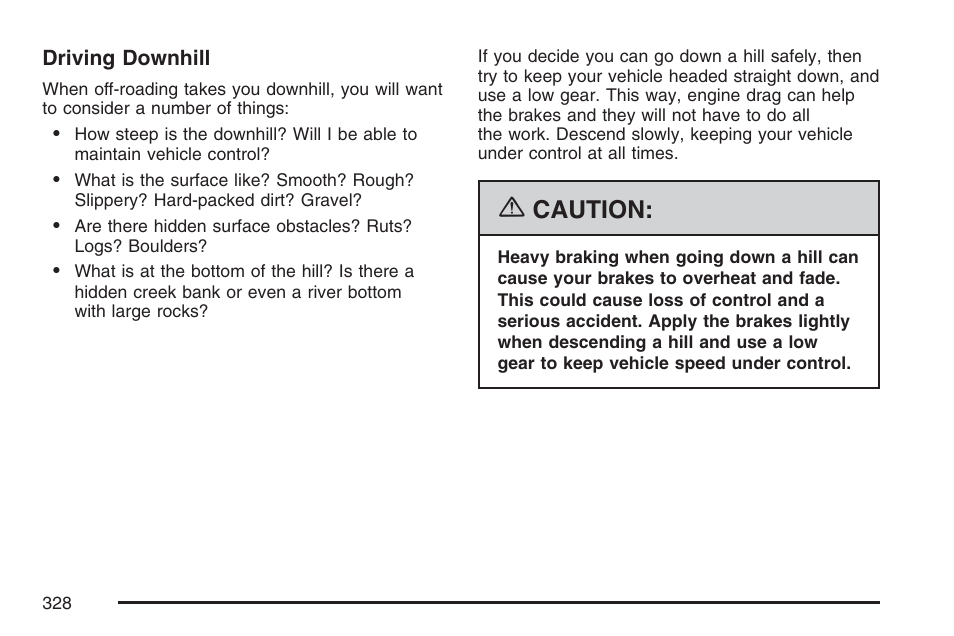 Caution | GMC 2007 Envoy User Manual | Page 328 / 562