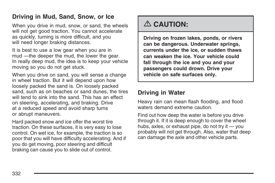 Caution | GMC 2007 Envoy User Manual | Page 332 / 562