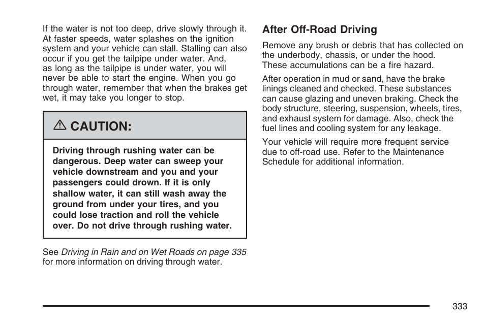 Caution | GMC 2007 Envoy User Manual | Page 333 / 562