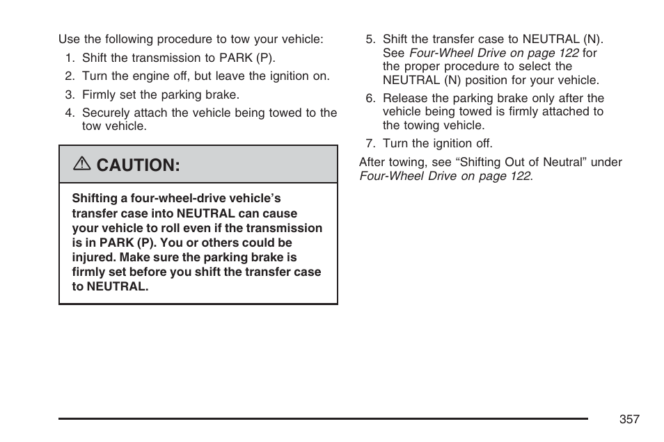 Caution | GMC 2007 Envoy User Manual | Page 357 / 562