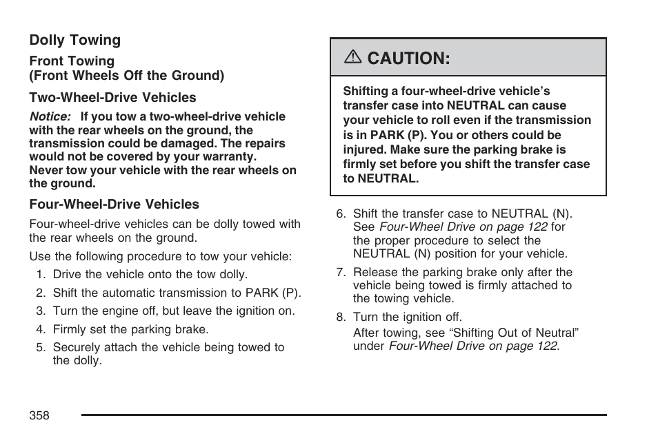 Caution | GMC 2007 Envoy User Manual | Page 358 / 562