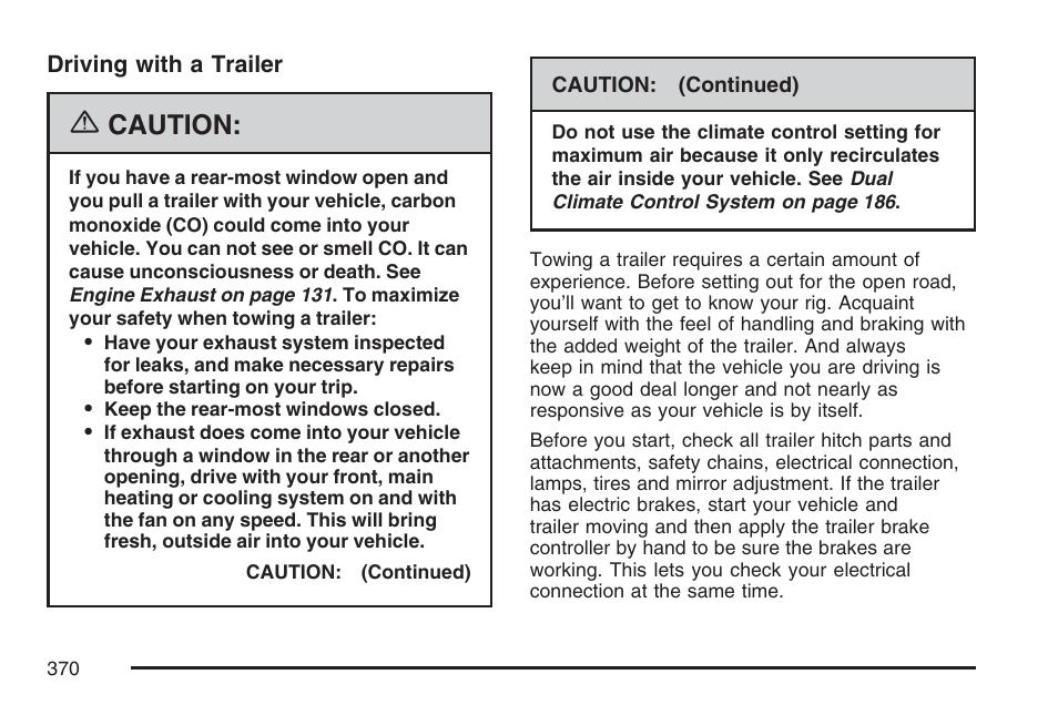 Caution | GMC 2007 Envoy User Manual | Page 370 / 562