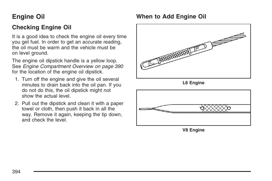 Engine oil | GMC 2007 Envoy User Manual | Page 394 / 562