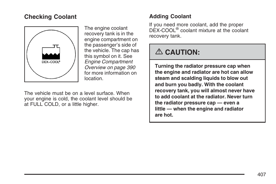 Caution | GMC 2007 Envoy User Manual | Page 407 / 562