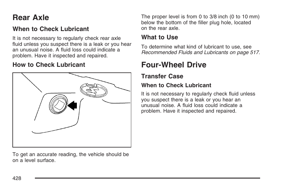 Rear axle, Four-wheel drive | GMC 2007 Envoy User Manual | Page 428 / 562