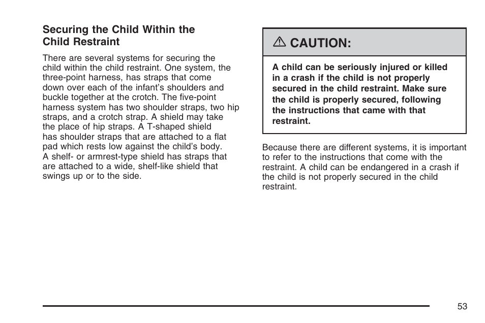 Caution | GMC 2007 Envoy User Manual | Page 53 / 562