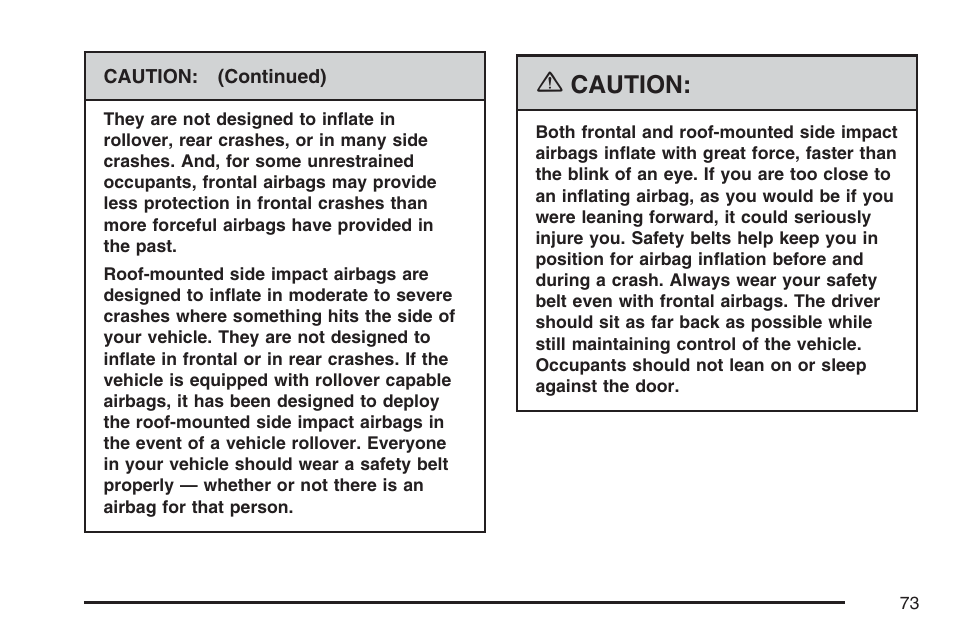 Caution | GMC 2007 Envoy User Manual | Page 73 / 562