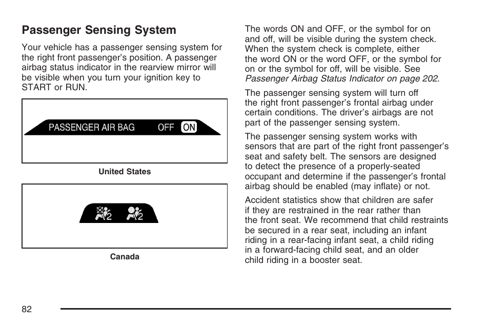 Passenger sensing system | GMC 2007 Envoy User Manual | Page 82 / 562