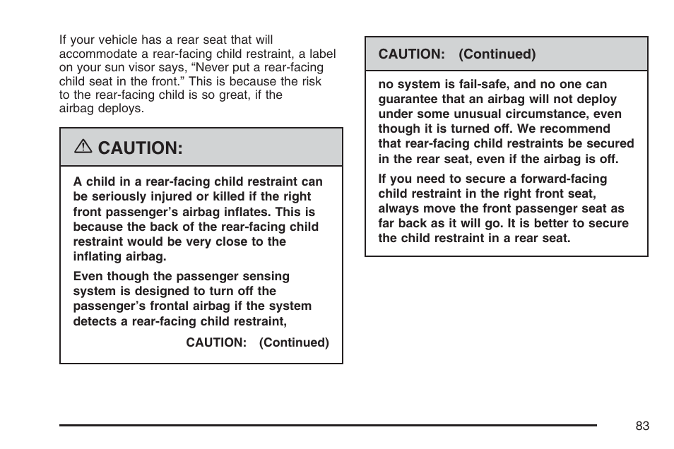 Caution | GMC 2007 Envoy User Manual | Page 83 / 562