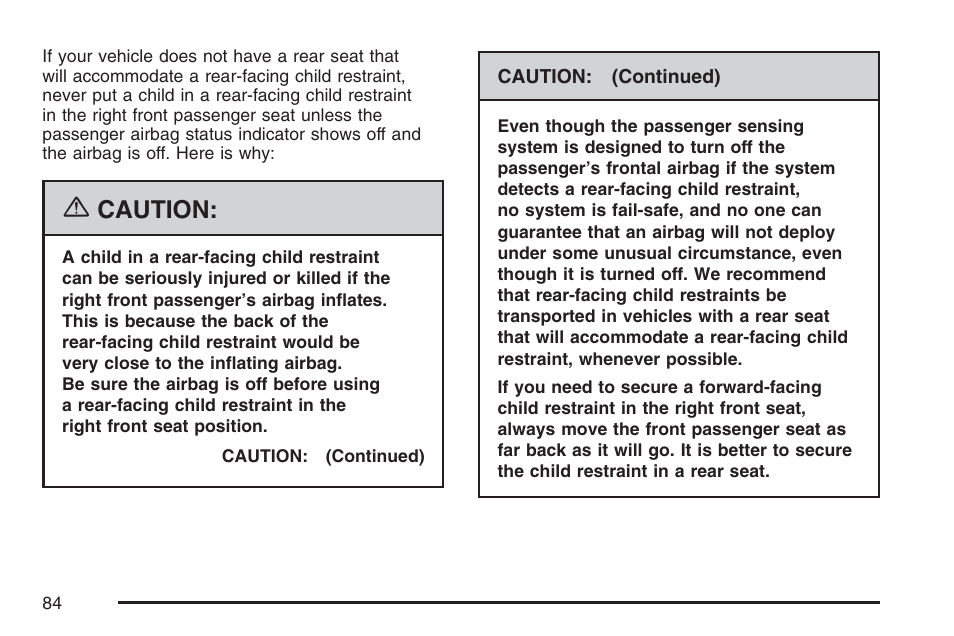 Caution | GMC 2007 Envoy User Manual | Page 84 / 562