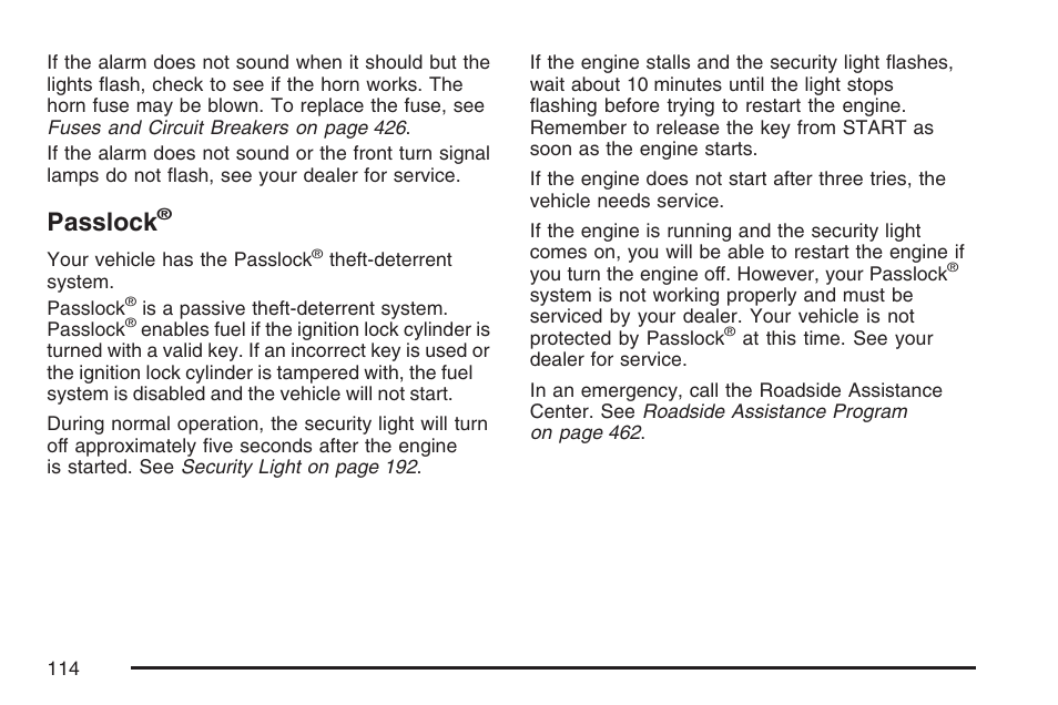 Passlock | GMC 2007 Canyon User Manual | Page 114 / 492